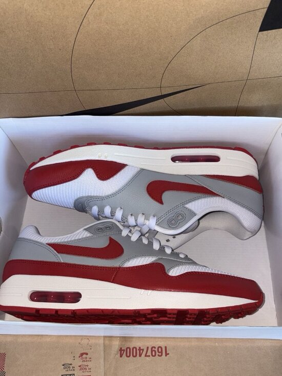 NEW Nike By You Air Max 1 Red White Sail HQ3714 900 Men\'s Size 11 main image 8